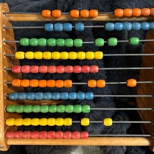 Classic vintage Wooden Abacus with Multicolor Beads